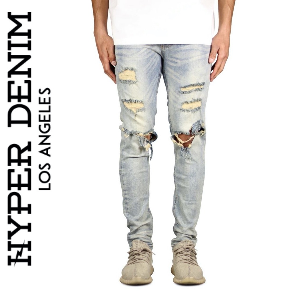 Men's Hyper Denim Destroyed Skinny Jeans.